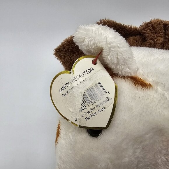 Ty Pluffies Gallops Horse Plush 2005 White Brown Spots Pinto Pony Toy 9" Tylux - Picture 7 of 9